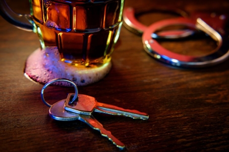 beer and handcuffs